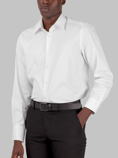 Dress Shirt in White with Point Collar